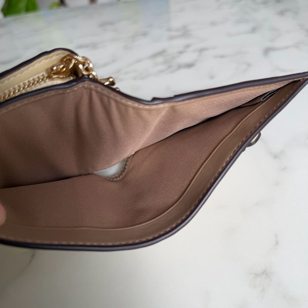 NWOT Coach Snap Wallet with Floral Appliqué in Moonlight Yellow Leather CAP16 - Picture 9 of 12